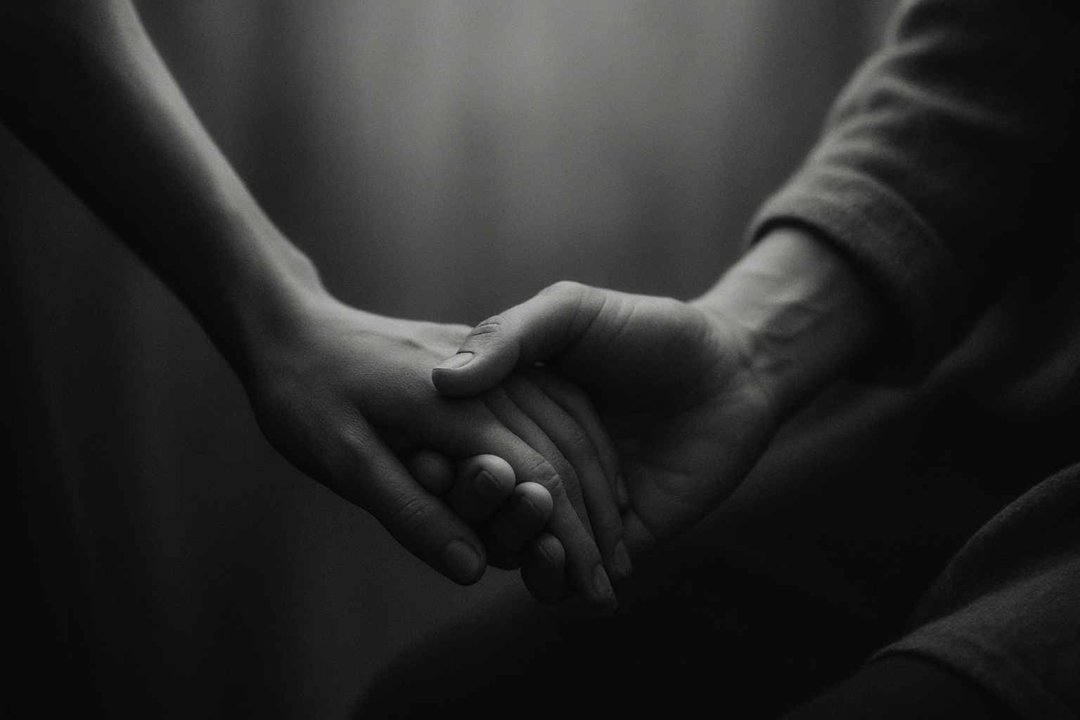 greyscale black and white person holding hands