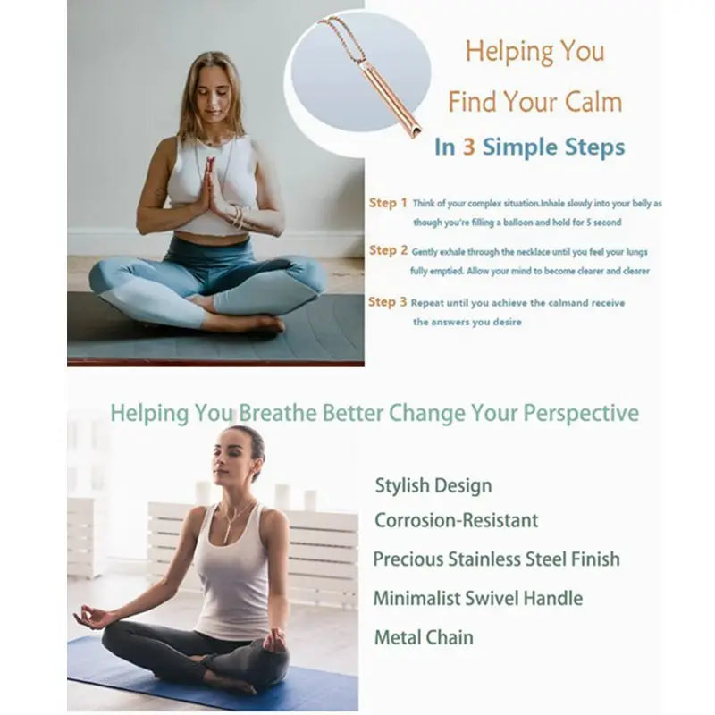 Anti Anxiety Breathing Necklace Gold