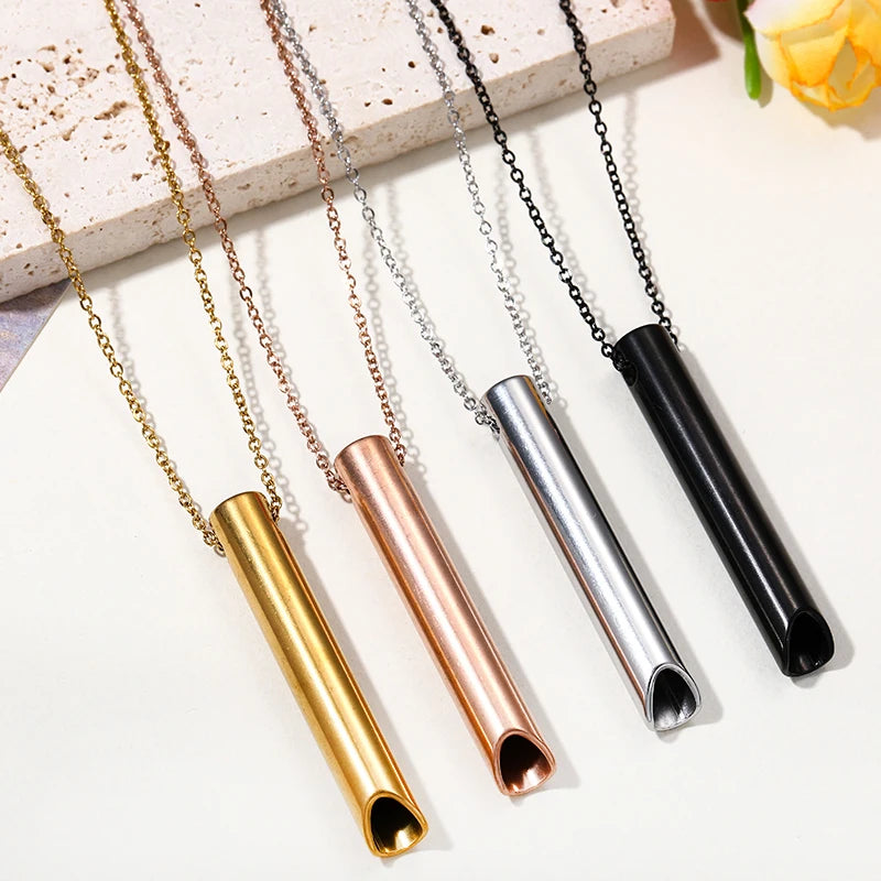 Anti Anxiety Breathing Necklace Silver