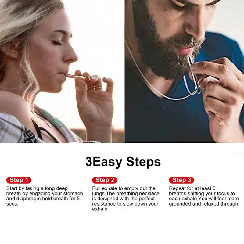 Anti Anxiety Breathing Necklace Gold